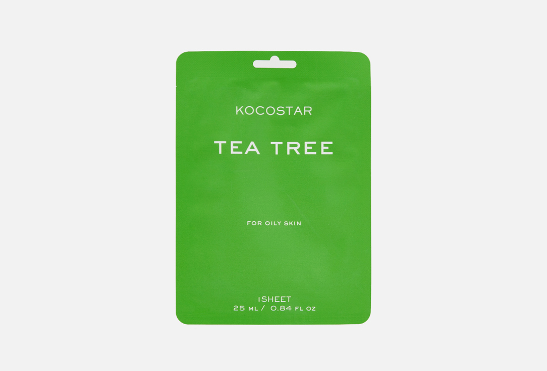 Kocostar Vegan Facial Mask Sheet, Tea Tree -