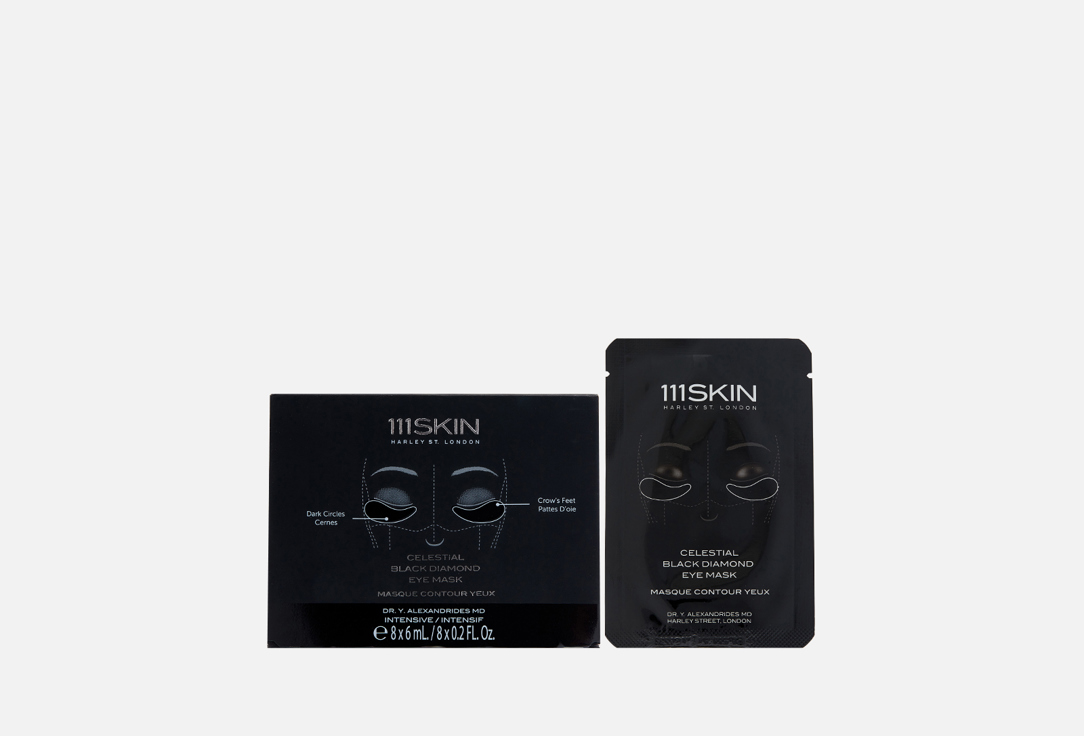 111Skin Celestial Black Diamond Eye Mask Pack Pack of 8pcs