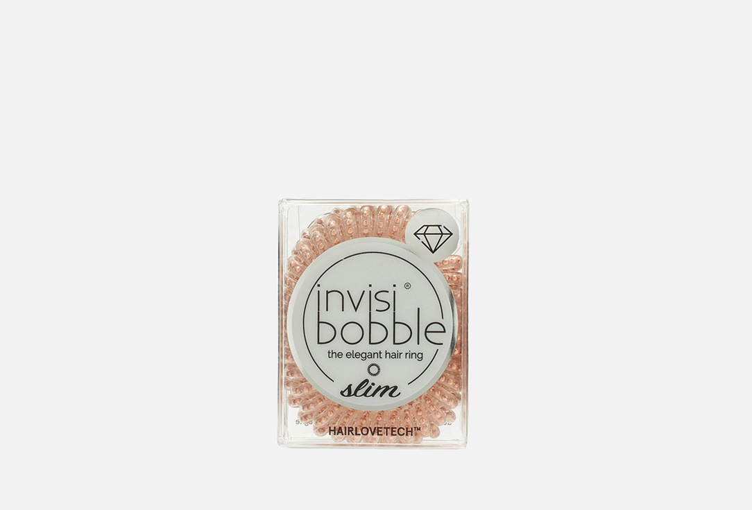 Invisibobble SLIM Hair Ties, Bronze and Beads
