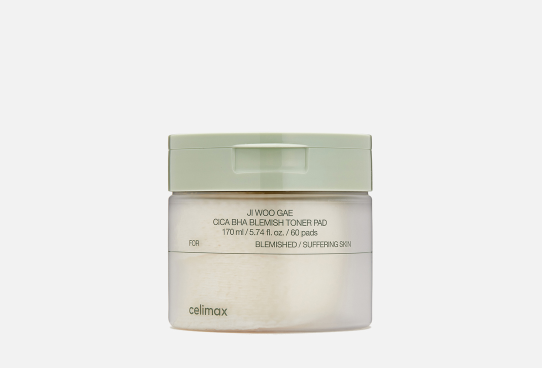 Celimax Ji Woo Gae Cica BHA Blemish Toner Pad 60pcs