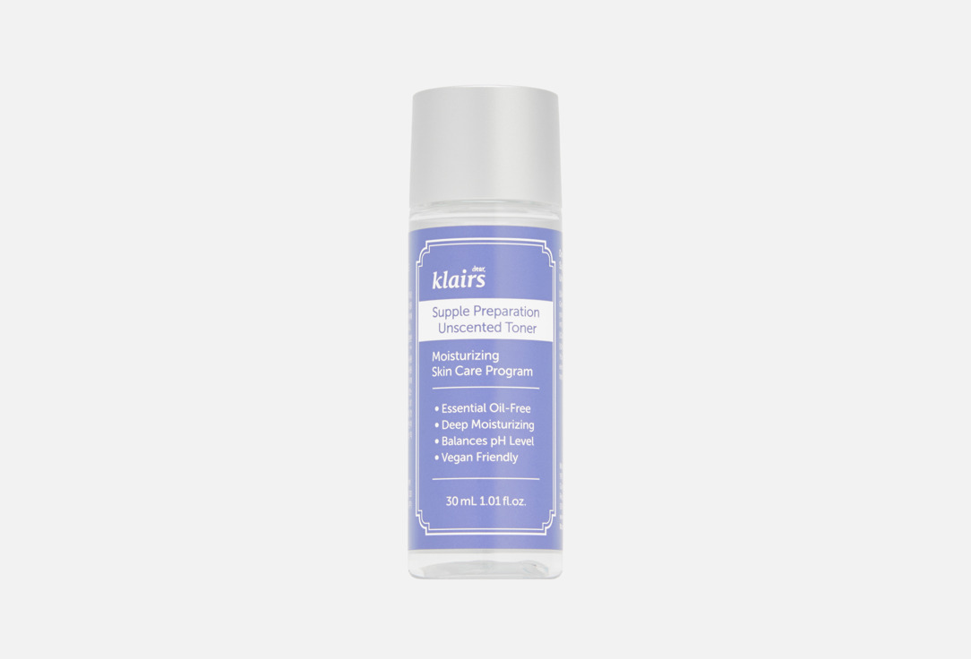 dear, klairs Fragrance-free moisturizing facial toner Supple Preparation Unscented Toner, travel size