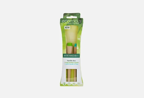 EcoTools Handle Duo Interchangeables Green And Blue Makeup Brush Handles, 2 Piece Set