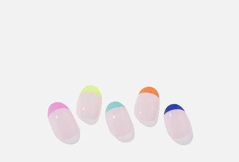 LABO Semi-Cured Gel Nail Strips Rainbow French 30ea