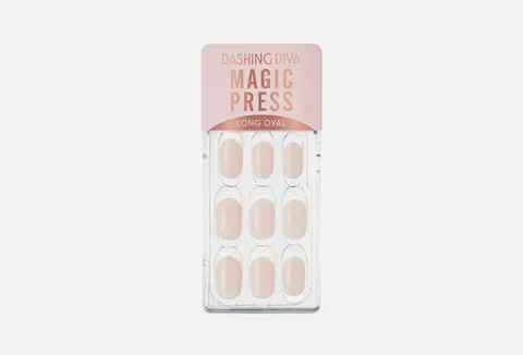 Dashing Diva Beige Glass Edge Press-On Nails