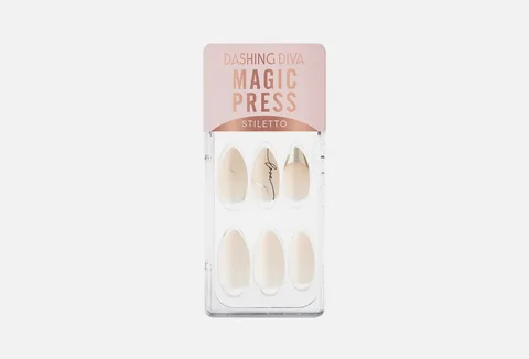 Dashing Diva Silver Chic French Press-On Nails