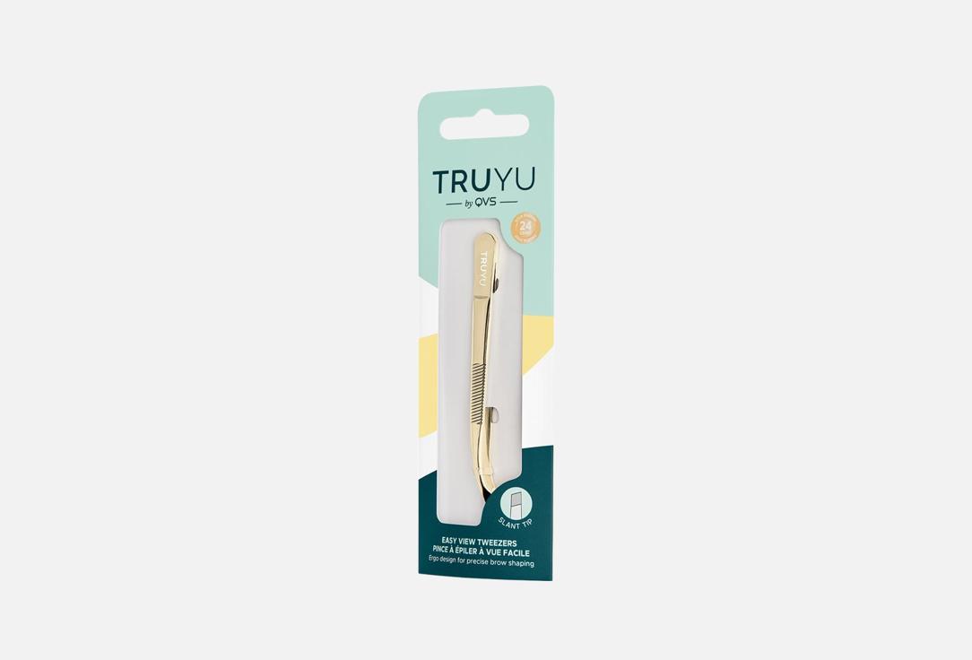 QVS GLOBAL HK LTD SLANT TIP TWEEZER EASY-VIEW (GOLD PLATED)
