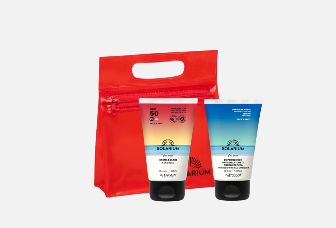 Solarium Travel Set SPF50, 50ml + After-Sun Face and Body Moisturizer