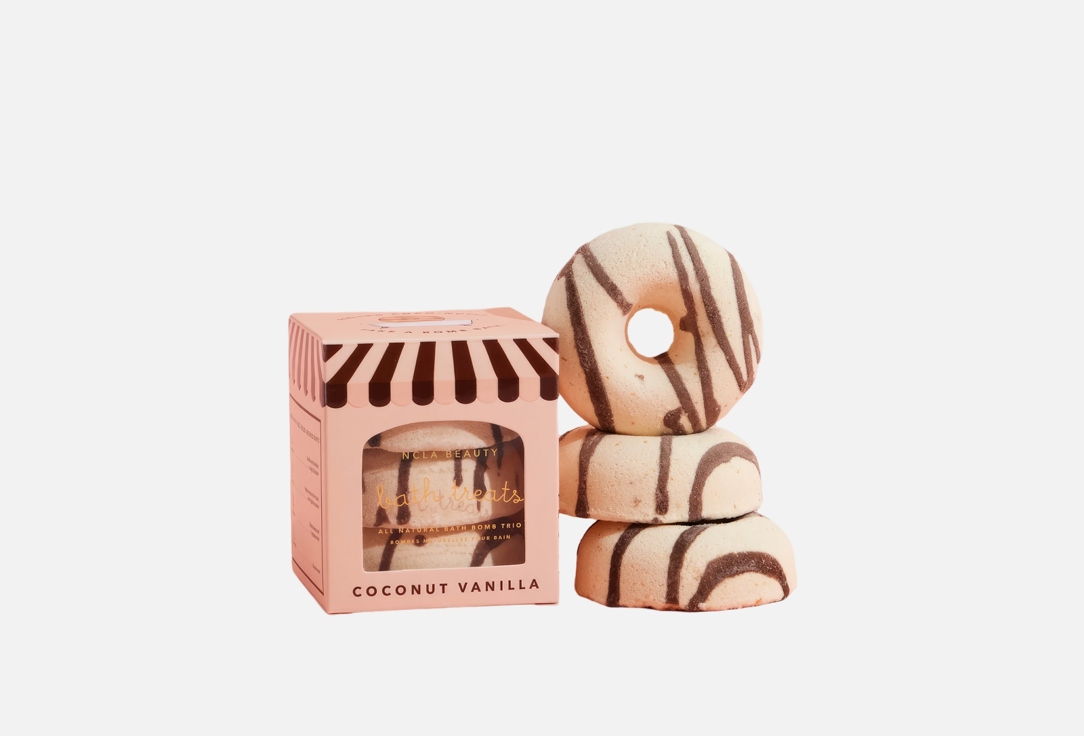 NCLA BEAUTY Coconut Vanilla Bath Treats (3 Pc Bath Bomb Set) 3 x