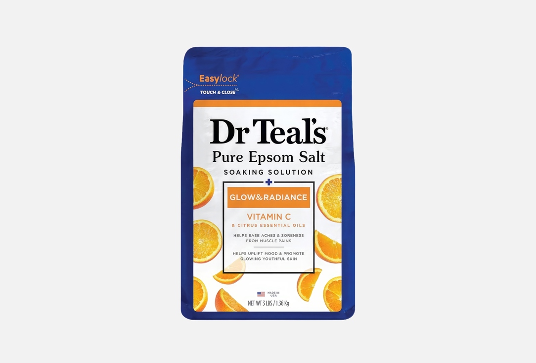 Dr Teal's Vitamin C & Citrus Oils Epsom Bath Salt, 1.36kg