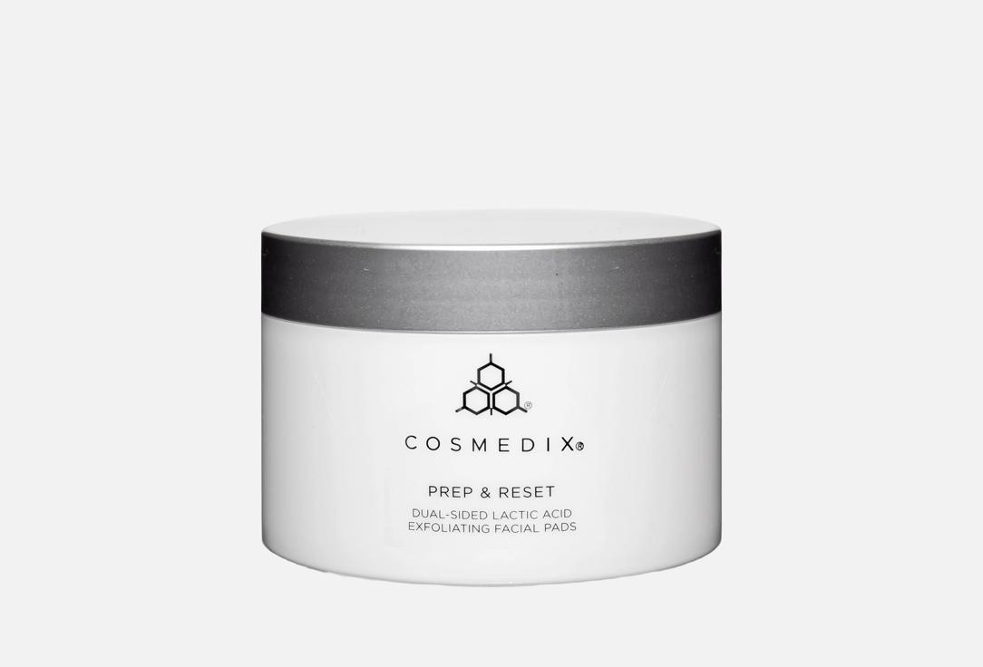 Cosmedix Prep & Reset PM Dual-Sided Lactic Acid Exfoliating Facial Pads, 25pcs