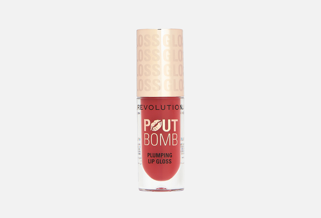 Makeup Revolution Pout Bomb Plumping Gloss Melba Warm Peach, 4.