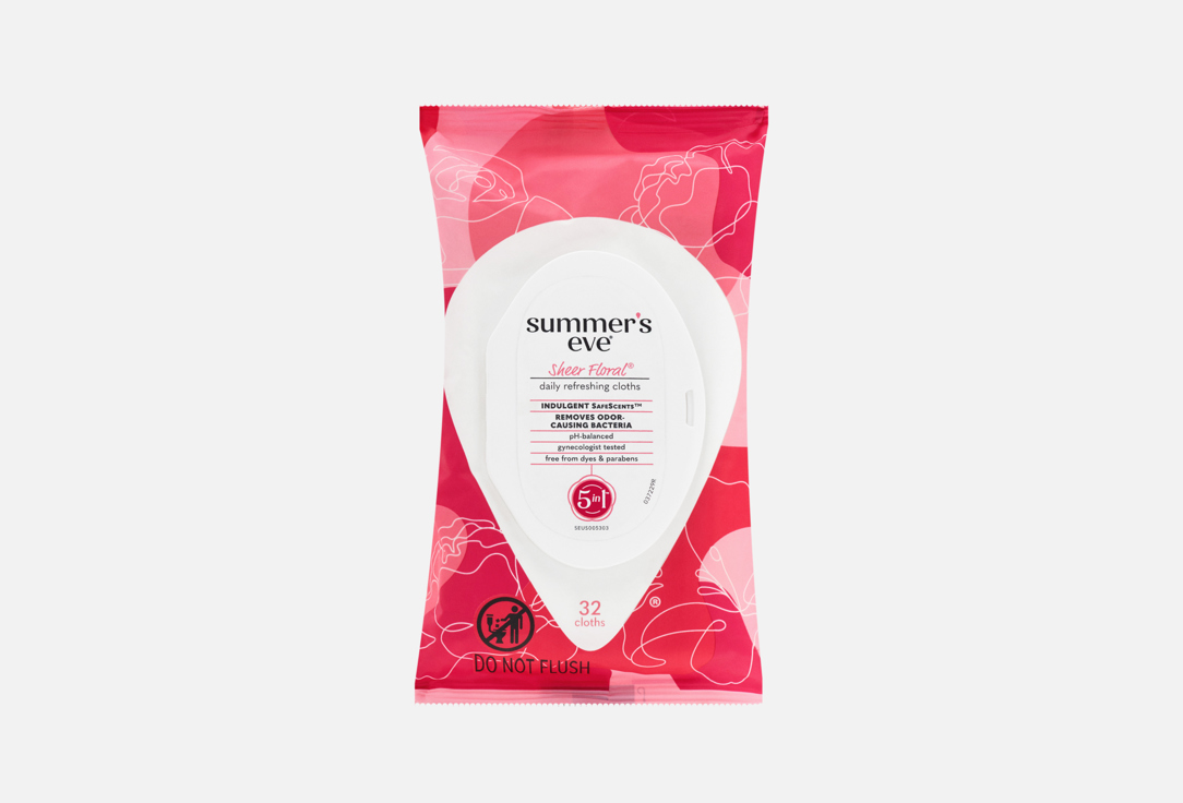 SUMMER'S EVE Sheer Floral Cleansing Cloths 32 pcs