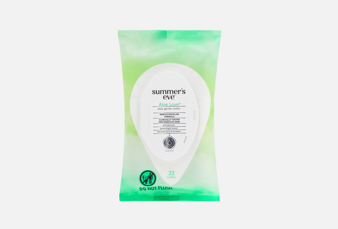 SUMMER'S EVE Aloe Love Cleansing Cloths for Sensitive Skin 32 pcs