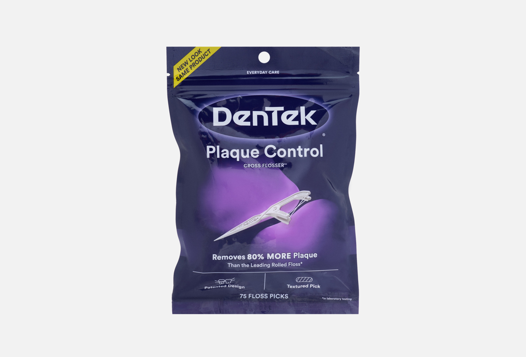 DENTEK Cross Flosser Plaque Control Floss Picks 75 pcs