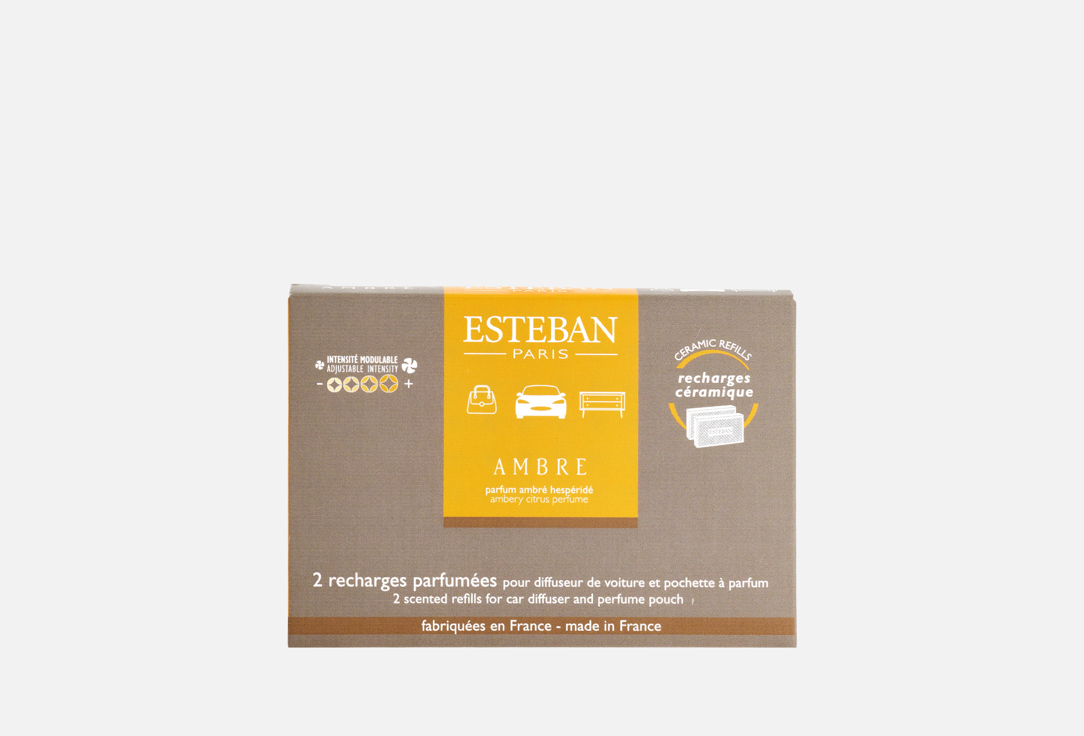ESTEBAN PARIS Scented Refills for Car Diffuser Ambre (x2)