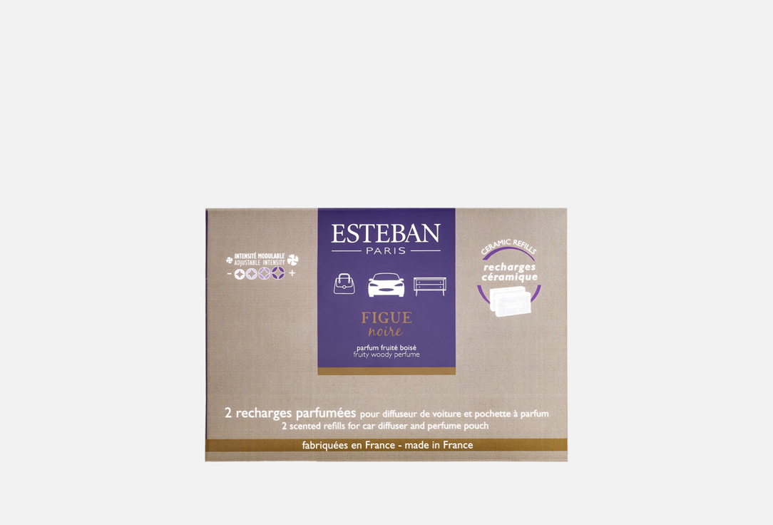 ESTEBAN PARIS Scented Refills for Car Diffuser Figue Noire (x2)