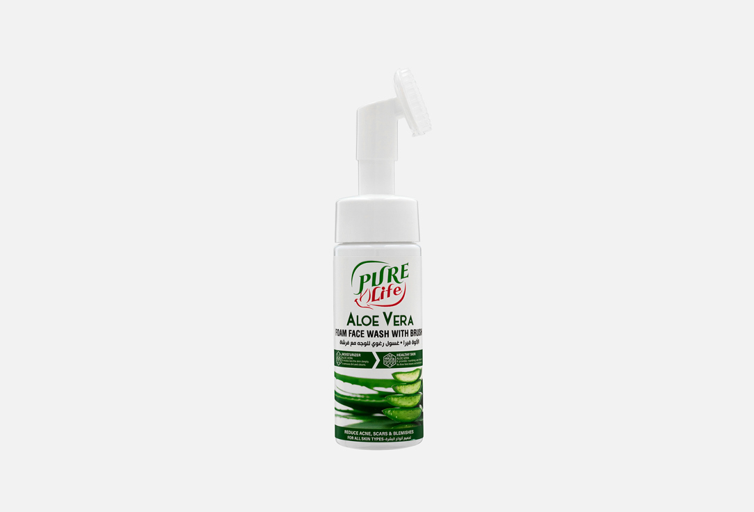 Pure Life Foaming Face Wash with Aloe Vera and Brush