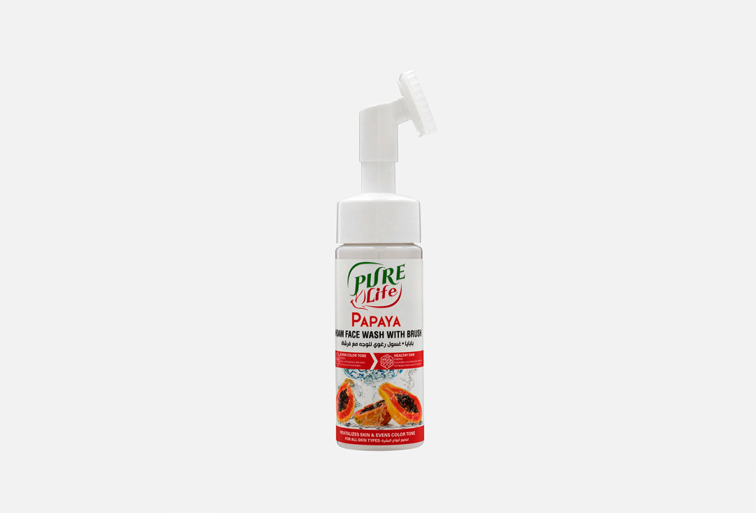 Pure Life Foaming Face Wash with Papaya and Brush