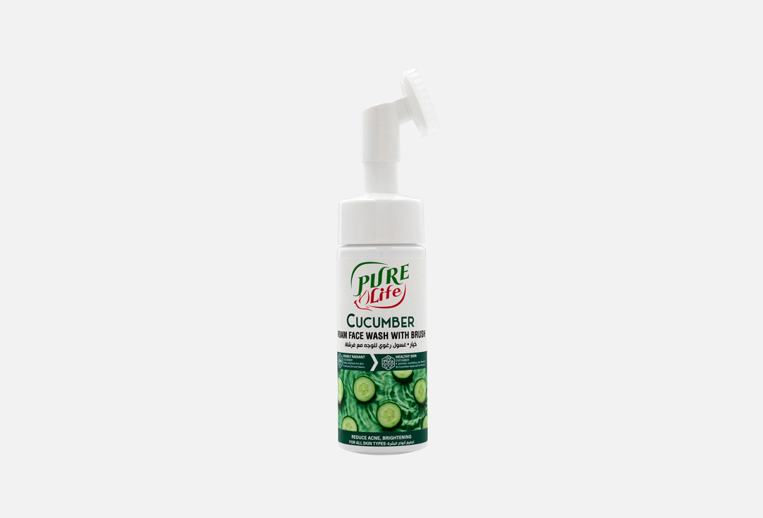 Pure Life Foaming Face Wash with Cucumber and Brush