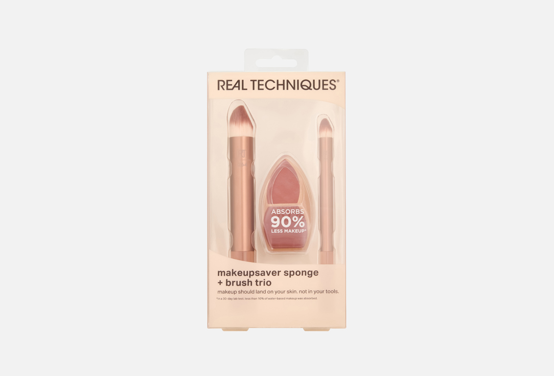 Real Techniques Makeupsaver Sponge + Brush Trio, 3pcs