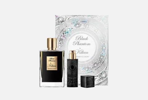 Kilian Paris Black Phantom Meto Mori Icon Set – Refillable Perfume 50 ml & Talisman Travel Spray 7.