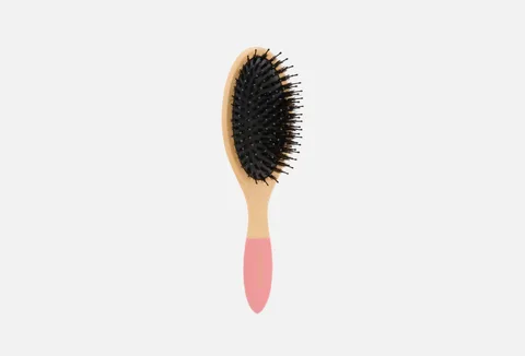 Killys Wooden Hairbrush with Natural Bristles and Nylon Pins