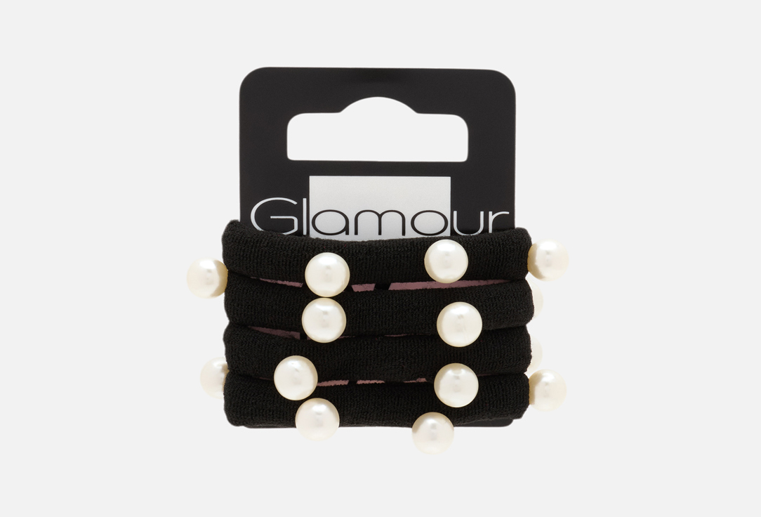 Killys Elastics with Bow and Pearls Pink, 4 pcs