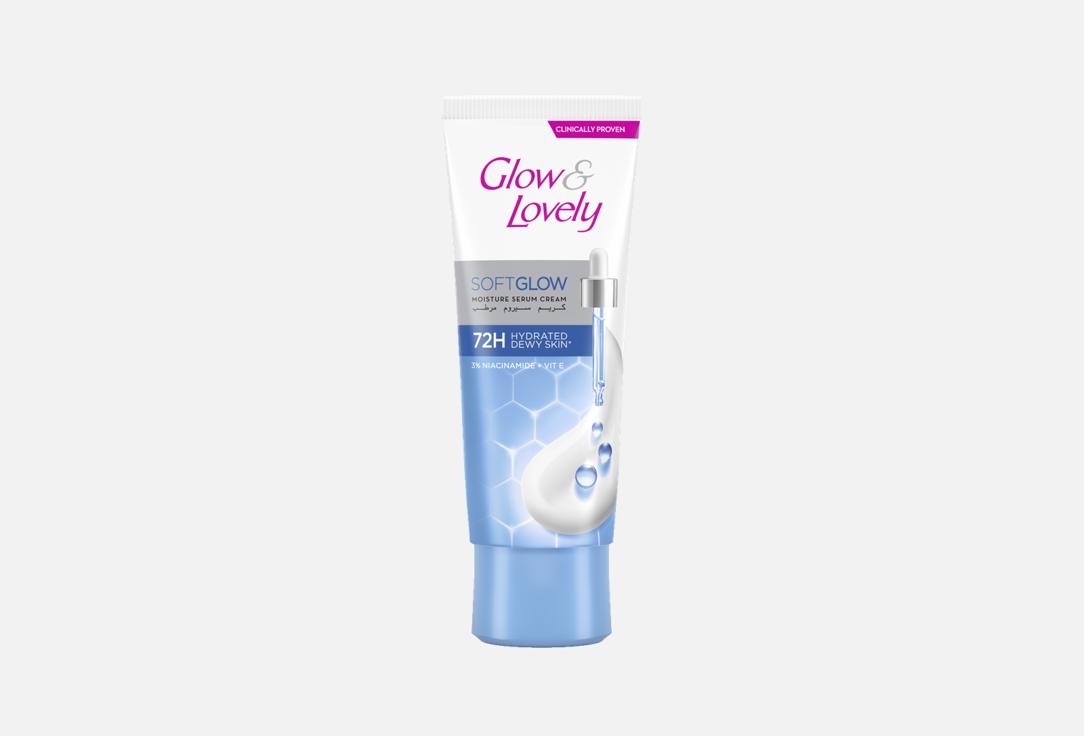 GLOW & LOVELY Softglow Moisture Serum Cream, Face Cream 3% Niacinamide + Vitamin E 72H Hydrated, Dewy Skin,