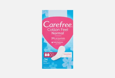 Carefree Daily Cotton Panty Liners 34pcs
