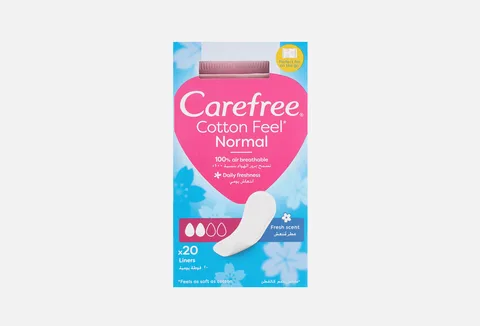 Carefree Panty Liners Cotton Feel Fresh Scented Individually Folded 20pcs
