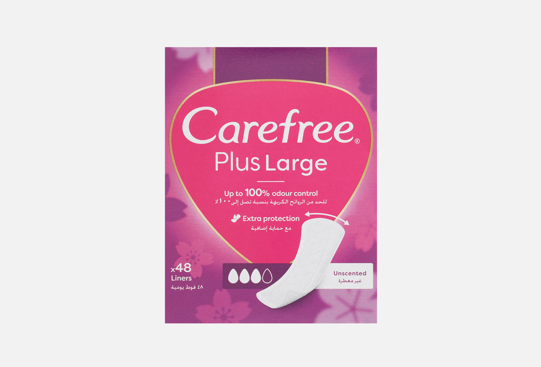 Carefree Panty Liners Plus Large Light Scent 48pcs