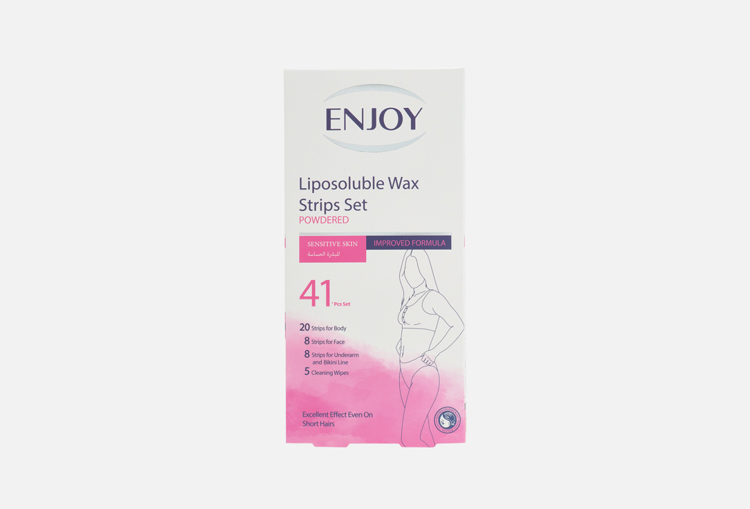 Enjoy Liposoluble Wax Strips Set Powdered For Sensitive Skin 41pcs