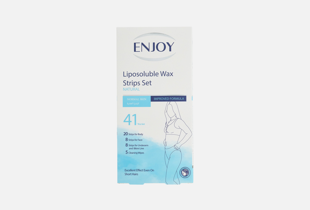 Enjoy Liposoluble Wax Strips Set Natural For Normal Skin 41pcs