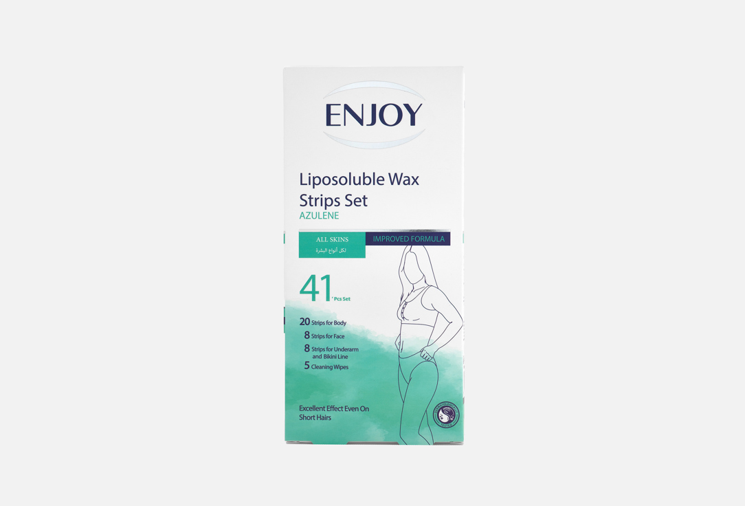 Enjoy Liposoluble Wax Strips Set Azulene For All Skins 41pcs
