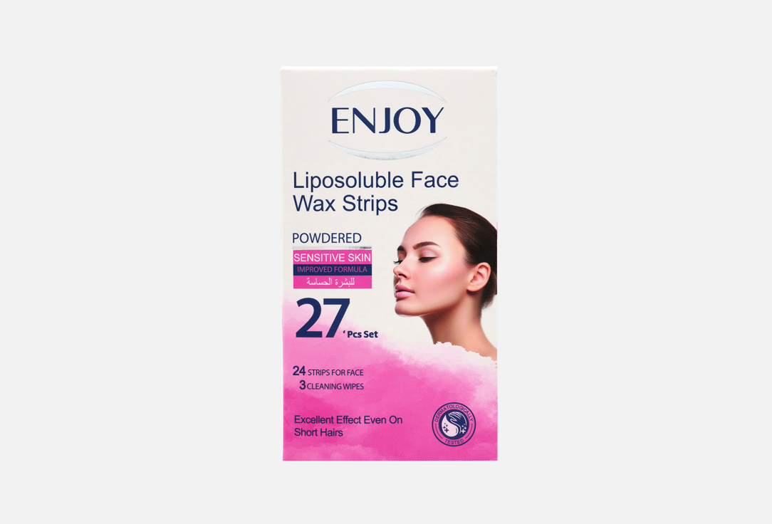 Enjoy Liposoluble Face Wax Strips Powdered For Sensitive Skin 27PCS