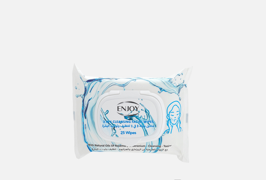 Enjoy 3-in-1 Cleansing Facial Wipes 25s