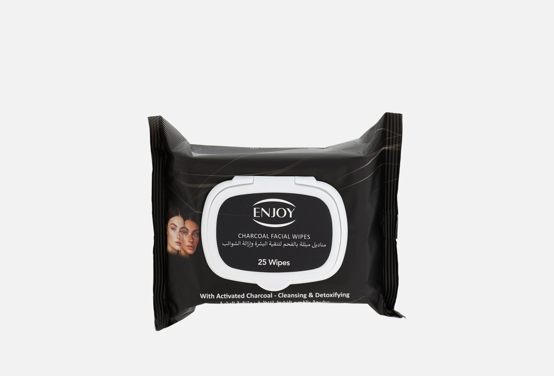 Enjoy Purifying Charcoal Facial Wipes 25s