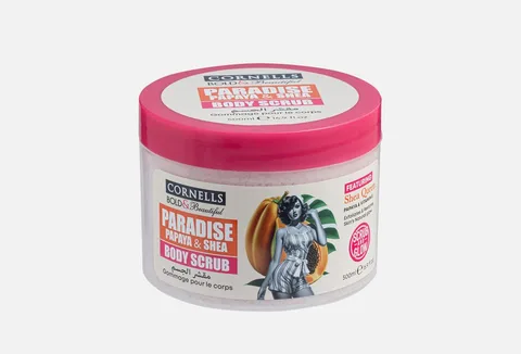 CORNELLS PARADISE PAPAYA & SHEA BODY SCRUB 500ML (BOLD & BEAUTIFUL)
