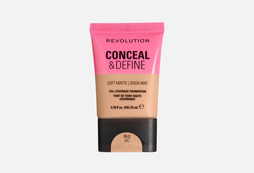 Makeup Revolution Conceal & Define Soft Matte Tube Foundation – Medium to Full Coverage F6.2NC