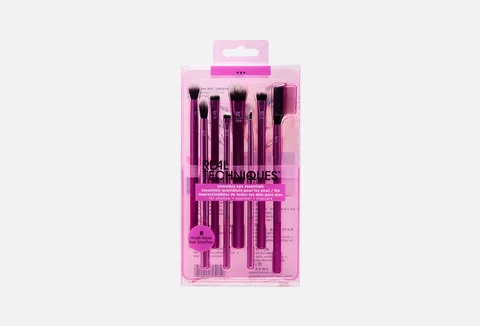 Real Techniques Everyday Eye Essentials Makeup Brush Kit, 8 Piece Set
