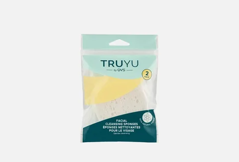 QVS GLOBAL HK LTD 2 NATURAL CELLULOSE FACIAL CLEANSING SPONGES (SMALL)