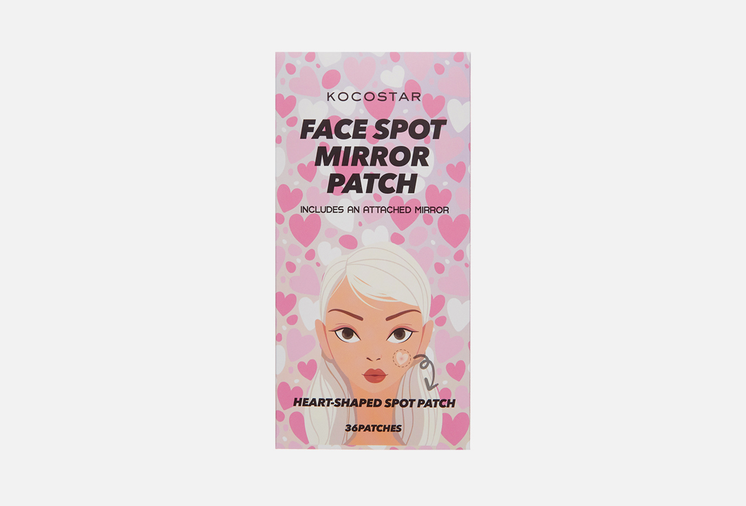 Kocostar Face Spot Mirror, Heart Shape Patch - 36 patches