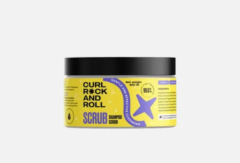 Curl Rock and Roll Scalp Scrub Shampoo, for Hair Cleanses and Volumizes, Paraben Free, Sulfate Free,
