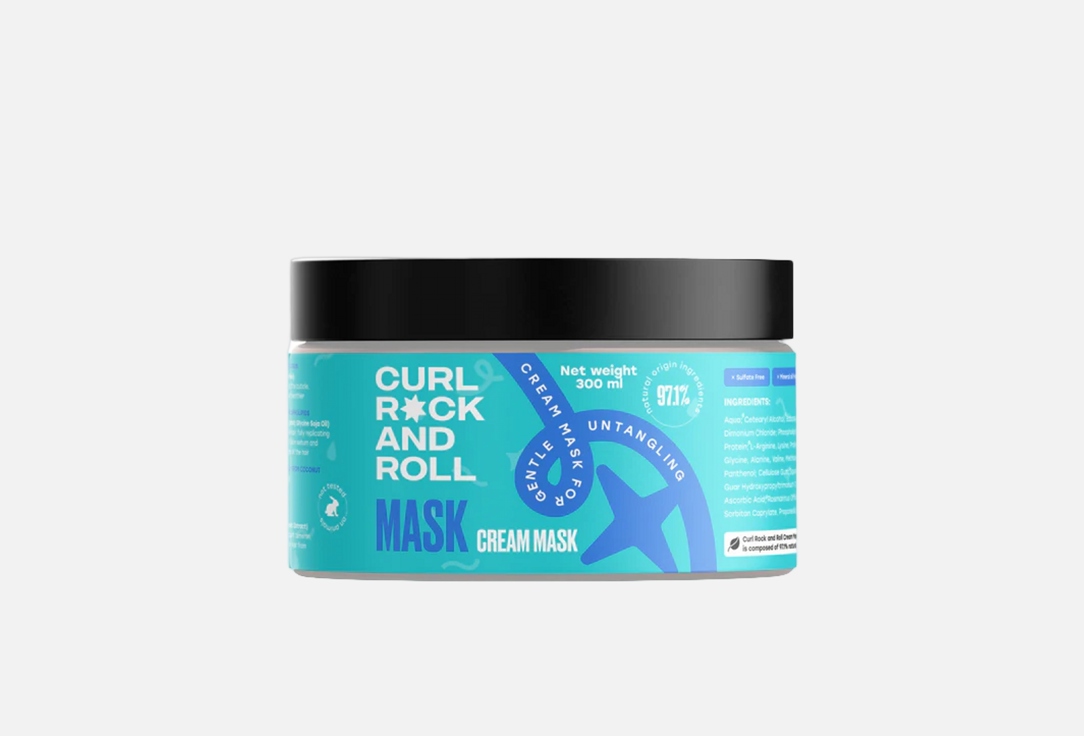 Curl Rock and Roll Hair Mask Detangler, Healthy Shine and Elasticity, Paraben Free, Sulfate Free,